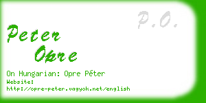 peter opre business card