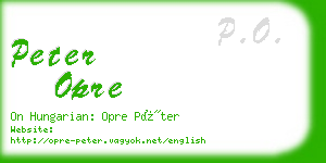 peter opre business card